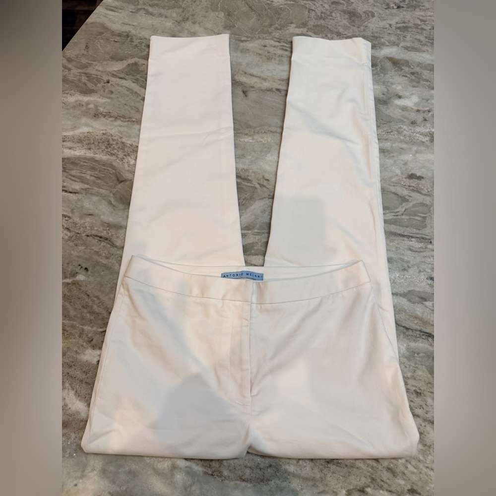 Antonio Melani White Stretch Dress Pants Women’s Size 0 Tailored Work Slacks